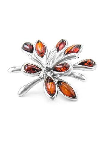 Floral Amber Pendant In Sterling Silver The Dahlia, image 