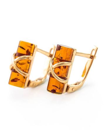 Amber Earrings In Gold The Scandinavia, image , picture 5