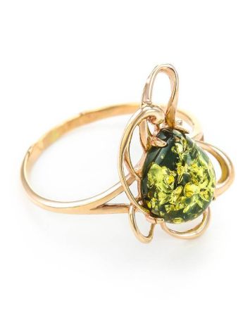 Flower Amber Ring In Gold The Daisy, Ring Size: 7 / 17.5, image 