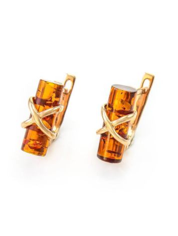 Amber Earrings In Gold The Scandinavia, image 