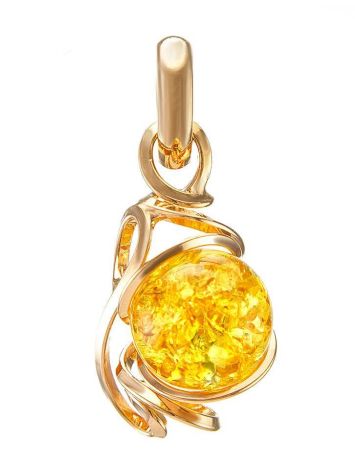 Lemon Amber Pendant In Gold-Plated Silver The Flamenco, image 