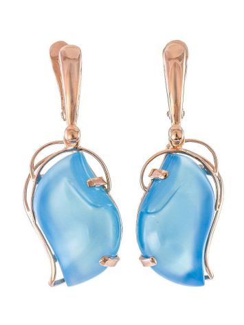 Gold-Plated Drop Earrings With Synthetic Chalcedony The Serenade, image 