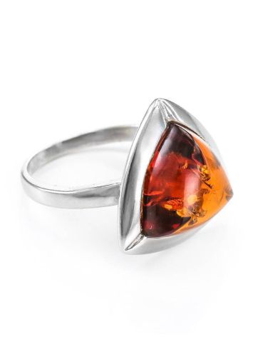 Triangle Amber Ring In Sterling Silver The Mistral, Ring Size: 13 / 22, image 