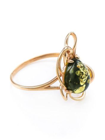 Romantic Amber Ring In Gold-Plated Silver The Daisy, Ring Size: 11.5 / 21, image 