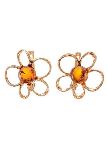 Adorable Amber Earrings In Gold-Plated Silver The Daisy, image 