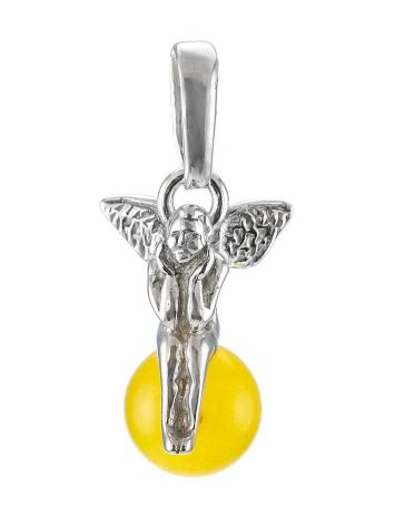 Honey Amber Pendant In Sterling Silver The Angel, image 