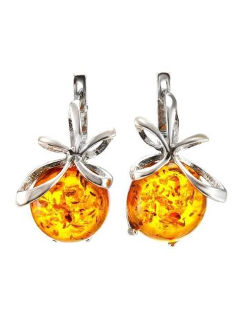 Charming Amber Earrings In Sterling Silver The Paradise, image 
