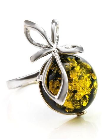 Green Amber Ring In Sterling Silver The Paradise, Ring Size: 12 / 21.5, image 