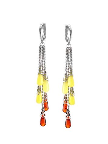 Multicolor Amber Earrings In Sterling Silver The Casablanca, image 