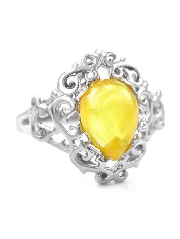 20's Style Amber Ring In Sterling Silver The Luxor, Ring Size: 6.5 / 17, image 