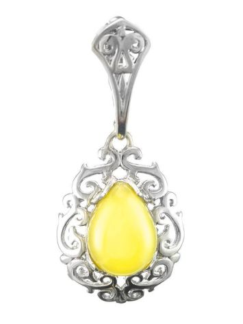 Drop Amber Pendant In Sterling Silver The Luxor, image 