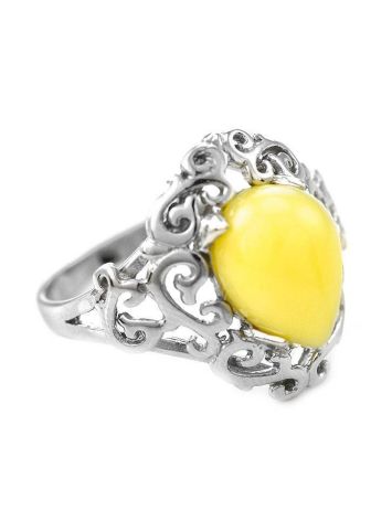 20's Style Amber Ring In Sterling Silver The Luxor, Ring Size: 11 / 20.5, image 