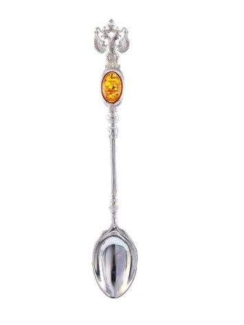Sterling Silver Spoon With Cognac Amber, image 