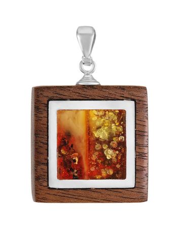 Ipe Brazilian Wood And Cognac Amber Pendant The Indonesia, image 