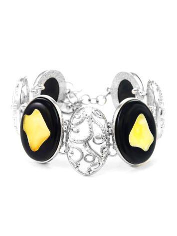 Link Amber Bracelet In Sterling Silver The Panther, image 