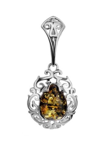 Drop Amber Pendant In Sterling Silver The Luxor, image 