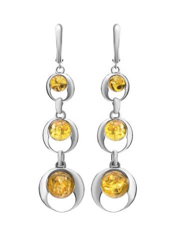 Lemon Amber Earrings In Sterling Silver The Orion, image 