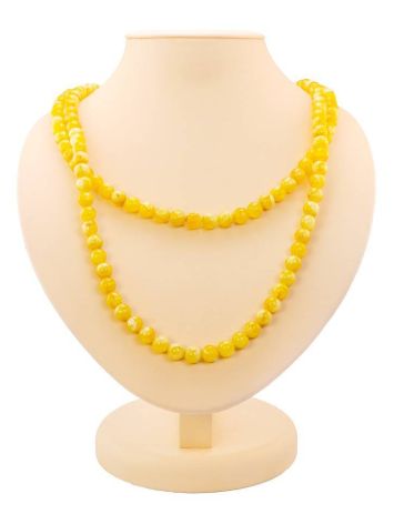 Honey Amber Ball Beaded Necklace The Ariadna, image 
