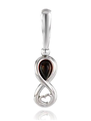 Infinity Symbol Amber Pendant In Sterling Silver The Amour, image 