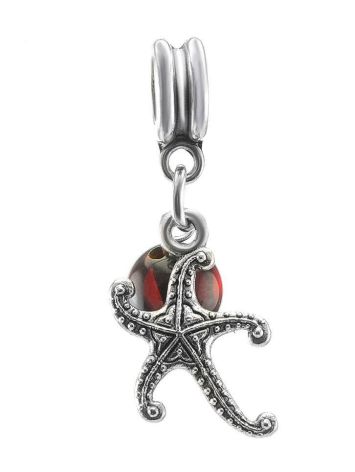 Metal Charm With Cherry Amber The Starfish, image 