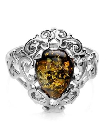 Romantic Glamour Amber Ring In Sterling Silver The Luxor, Ring Size: 6.5 / 17, image , picture 5