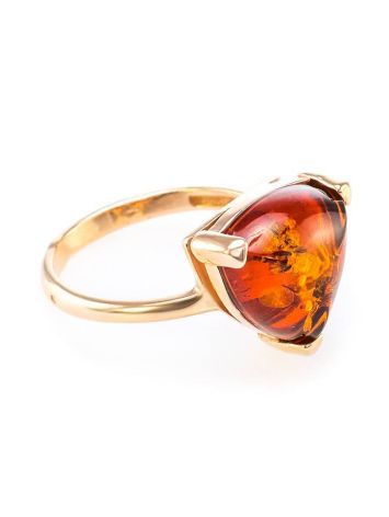 Wonderful Amber Ring In Gold-Plated Silver The Etude, Ring Size: 13 / 22, image 