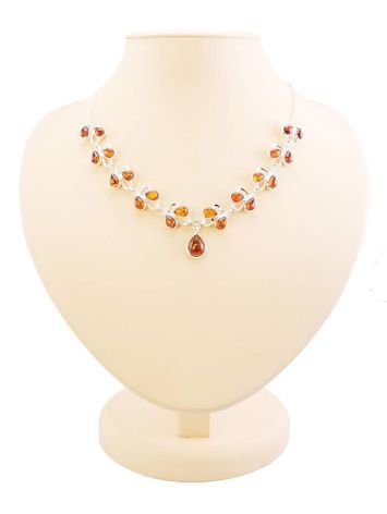 Amber Necklace In Sterling Silver The Lily Of The Valley, image 