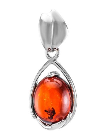 Drop Amber Pendant In Sterling Silver The Selena, image 