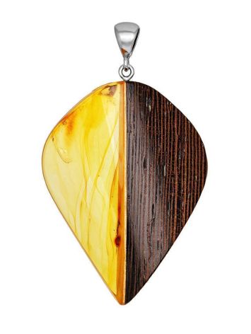Wenge Wood Pendant With Lemon Amber The Indonesia, image 