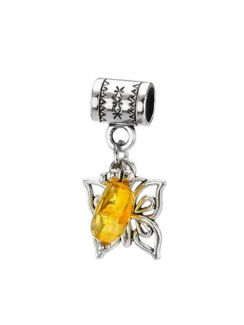 Metal Charm With Lemon Amber The Butterfly, image 