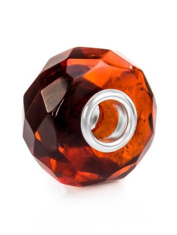 Faceted Amber Ball Charm, image 