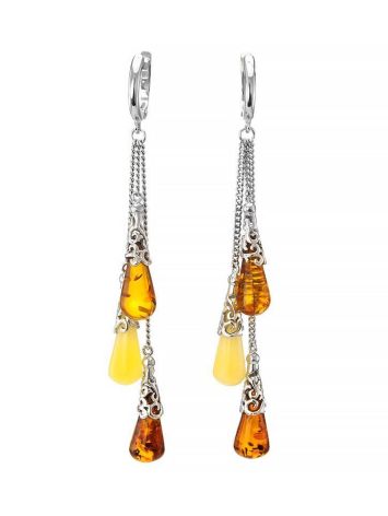 Multicolor Amber Earrings In Sterling Silver The Casablanca, image 