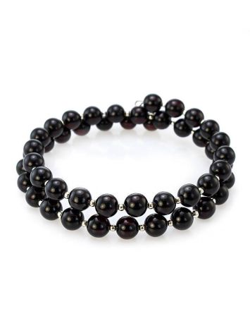 Dark Amber And Glass Beads Bracelet The Ariadna, image 