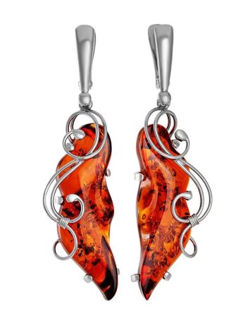 Handcrafted Amber Earrings In Sterling Silver The Rialto, image 