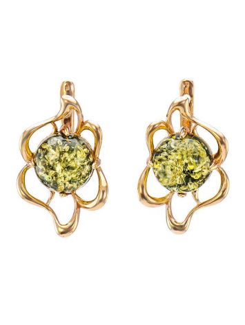 Charming Amber Earrings In Gold Plated Silver The Daisy, image 