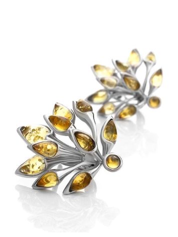 Amber Earrings In Sterling Silver Dahlia, image 