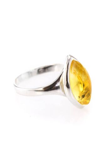 Lemon Amber Ring In Sterling Silver The Amaranth, Ring Size: 5 / 15.5, image 