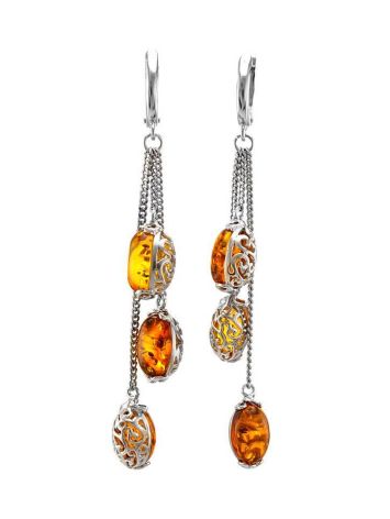 Amber Chain Dangle Earrings In Sterling Silver The Casablanca, image 