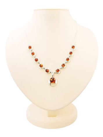 Cognac Amber Necklace In Sterling Silver The Orion, image 
