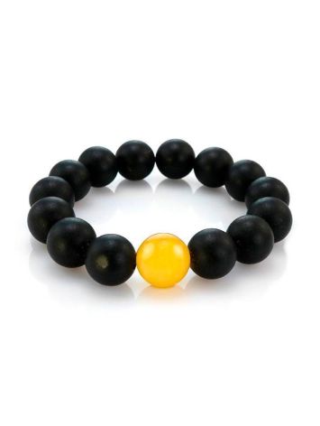 Black Amber Bead Bracelet The Cuba, image 