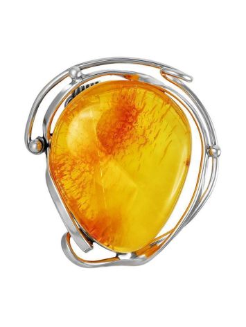 Handmade Amber Brooch In Sterling Silver The Rialto, image 