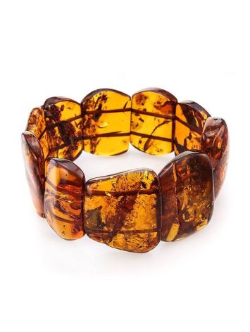 Bold Cognac Amber Stretch Bracelet, image 