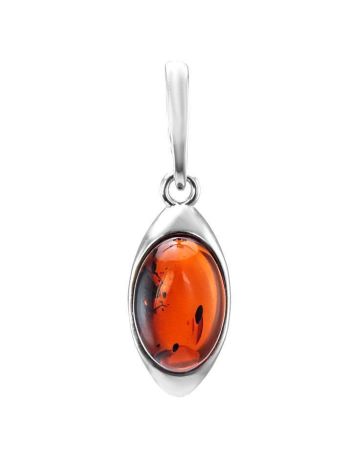 Elegant Silver Pendant With Cherry Amber The Amaranth, image 