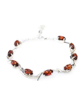 Cherry Amber Bracelet In Sterling Silver The Verbena, image 