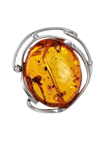 Handcrafted Amber Brooch In Sterling Silver The Rialto, image 