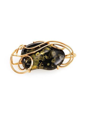 Handmade Amber Brooch In Gold Plated Silver The Rialto, image 