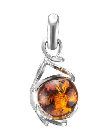 Cognac Amber Pendant In Sterling Silver The Flamenco, image 