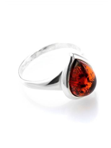 Cherry Amber Ring In Sterling Silver The Fiori, Ring Size: 5.5 / 16, image 