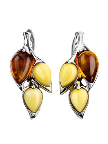 Floral Amber Earrings In Sterling Silver The Verbena, image 