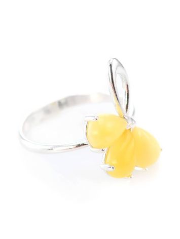 Refined Amber Ring In Sterling Silver The Dandelion, Ring Size: 6 / 16.5, image 